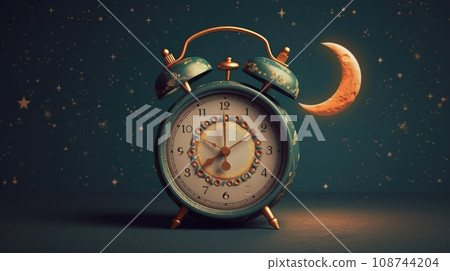 Colorful alarm clock. Time management concept. Generative AI 108744204