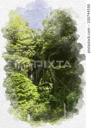 Watercolor style Rashomon Niimi City, Okayama Prefecture Watercolor style Rashomon Niimi City, Okayama Prefecture 108744598