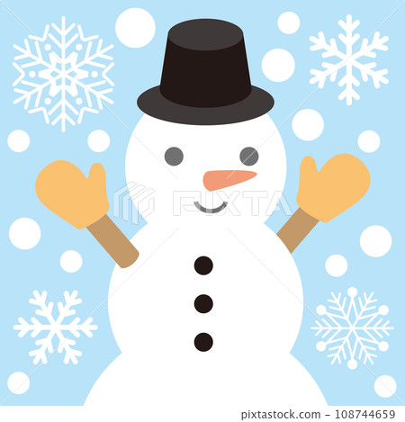 Christmas pattern icon_snowman_snowman_background color light blue 108744659