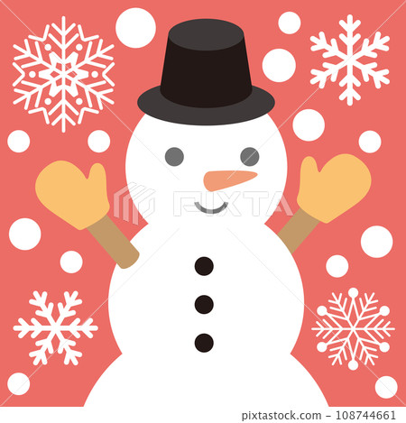 Christmas pattern icon_Snowman_Snowman_Background color Christmas red 108744661