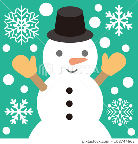 聖誕圖案圖示_雪人_雪人_背景顏色聖誕綠 108744662