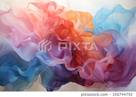 Abstract cloud AI image with beautiful pink, orange, and blue colors 108744792