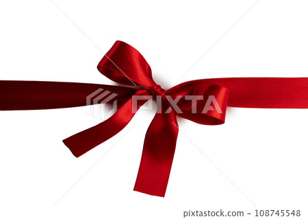 Red gift bow on white 108745548