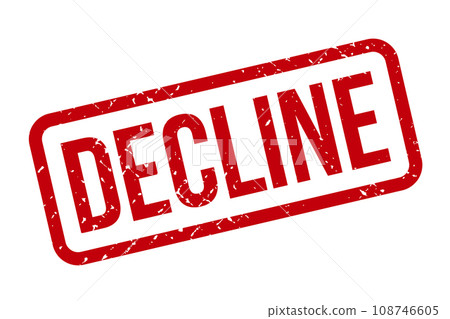 Decline Grunge Rubber Stamp, Vector Illustration 108746605