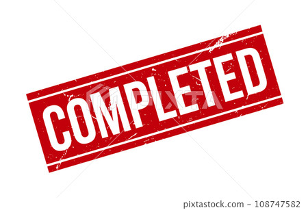 Completed Rubber Grunge Stamp Seal Vector Completed Rubber Grunge Stamp Seal Vector 108747582
