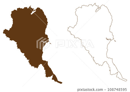 Shire of Douglas (Commonwealth of Australia, Queensland state) map vector illustration, scribble sketch Douglas map 108748595