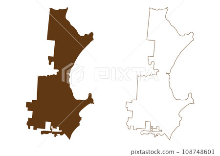 Aboriginal Shire of Hope Vale (Commonwealth of Australia, Queensland state) map vector illustration, scribble sketch Hope Vale map 108748601