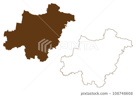 Logan City (Commonwealth of Australia, Queensland state) map vector illustration, scribble sketch City of Logan map 108748608