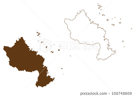 Mackay Region (Commonwealth of Australia, Queensland state) map vector illustration, scribble sketch Mackay map 108748609
