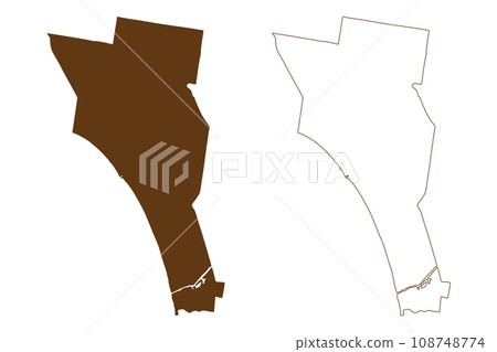City of Kingston (Commonwealth of Australia, Victoria state, Vic) map vector illustration, scribble sketch Kingston map 108748774
