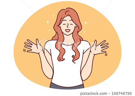 Excited woman feeling euphoric Excited woman feeling euphoric 108748780