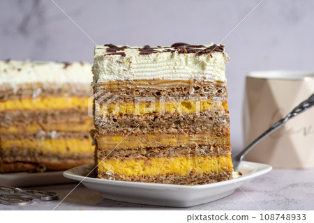 Delicious homemade cake with different fillings 108748933