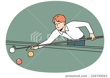 Young man playing pool 108749083