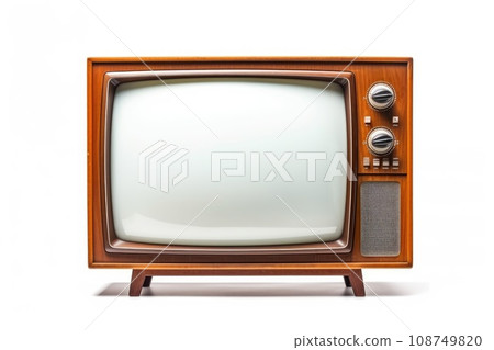Retro television, old vintage TV isolated on white background 108749820