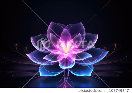 Futuristic glowing flower in neon colors Futuristic glowing flower in neon colors 108749847