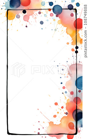 AI-generated content. Watercolor stylized frame in different colors on a white background AI-generated content. Watercolor stylized frame in different colors on a white background 108749888