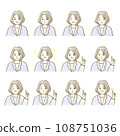 Illustration material: Female facial pose set 108751036
