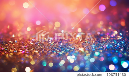 Bright and abstract blurred colorful rainbow background with shimmering glitter Bright and abstract blurred colorful rainbow background with shimmering glitter 108751480