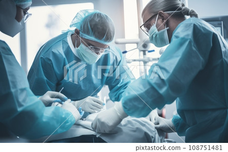 Dental team working with a patient 108751481