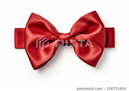 Pink ribbon with bow isolated 108751604