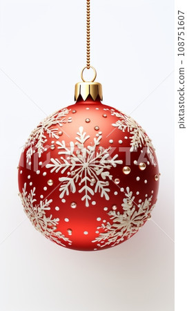 Red Christmas tree ball close-up Red Christmas tree ball close-up 108751607