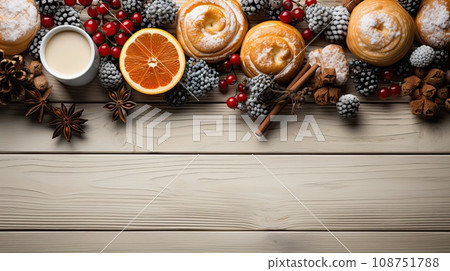 Christmas food border 108751788