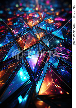 Vibrant Holographic Crystals Sparkling with Vivid Colors. AI generation Vibrant Holographic Crystals Sparkling with Vivid Colors. AI generation 108751969