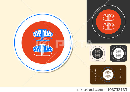 Sushi logo template.Japanese traditional food icon Sushi logo template.Japanese traditional food icon 108752185