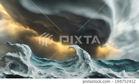 Storm scene paper craft style 3 108752912