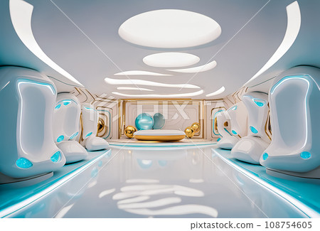 A room surrounded by futuristic abstract chairs A room surrounded by futuristic abstract chairs 108754605