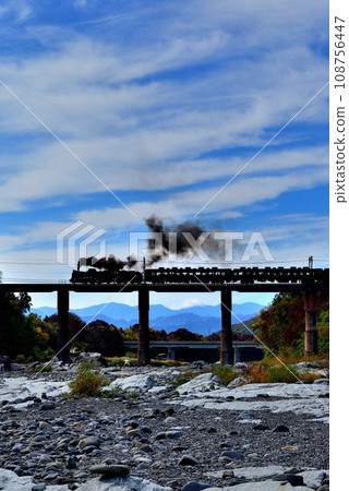 Chichibu Railway Arakawa Bridge and SL Paleo Express scenery 108756447