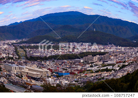 [Fish-eye view of Kyoto] View from the summit of Mt. Higashiyama 108757247