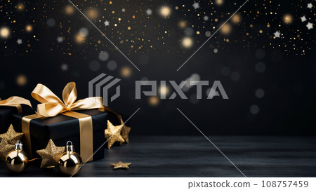 Luxury christmas background with copyspace for your text,design. Christmas concept. Generative AI. 108757459