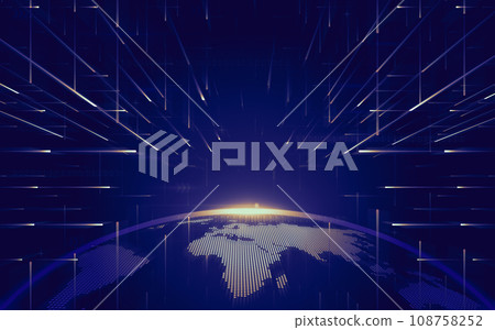 數碼地球曙光與運動的光線互聯網科技背景 108758252