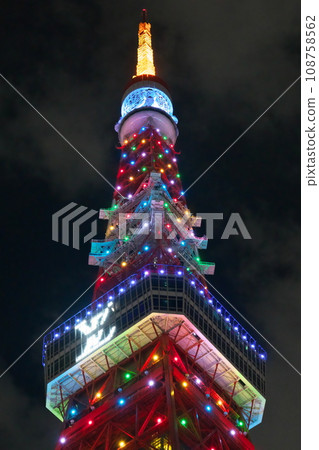 東京鐵塔裝飾聖誕樹彩燈 108758562