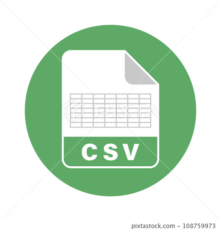 CSV 檔案圓形圖標 CSV 檔案圓形圖標 108759973
