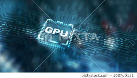 GPU Graphic Processor Hardware Tech. Processing Electronic Technology concept on server rack background GPU Graphic Processor Hardware Tech. Processing Electronic Technology concept on server rack background 108760151