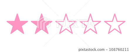 Simple pink two star mark Simple pink two star mark 108760211