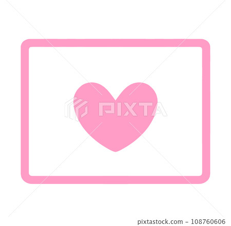 Simple pink heart mark and video icon 108760606