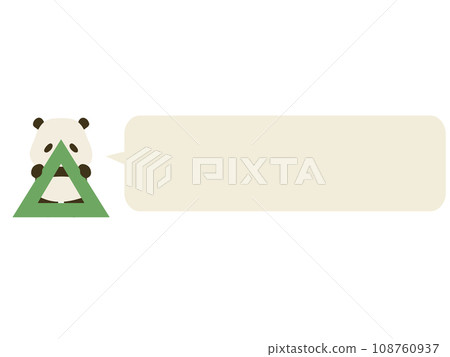 Panda with a triangle. with speech bubble 108760937