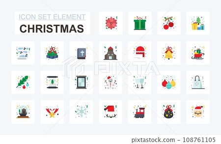 set of icons of christmas, new year, christmas, holiday, new year. christmas, winter and holiday icons collection. set of icons of christmas, new year, christmas, holiday, new year. christmas, winter and holiday icons collection. 108761105