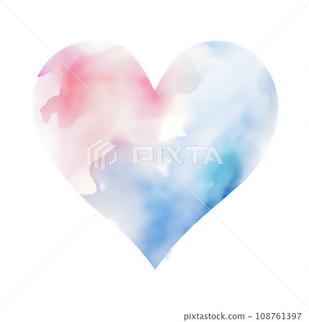 用水彩生成 ai 繪製的心的插圖 108761397