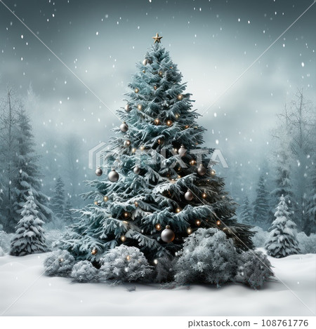 Decorative Christmas Tree isolated 108761776