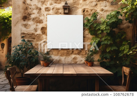 Digital signage board in a public place, ideal for customization. Generative AI 108762678