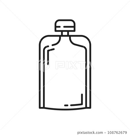 Doy pack template, foil pouch for liquid food, juice, mayonnaise, ketchup. Vector blank doypack package mockup, bag with lid. Packaging for coffee and soups Doy pack template, foil pouch for liquid food, juice, mayonnaise, ketchup. Vector blank doypack package mockup, bag with lid. Packaging for coffee and soups 108762679