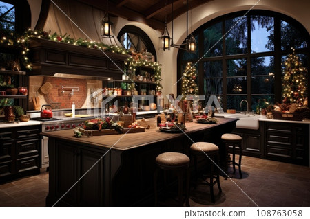 Living room decorate with Christmas festival. Generative AI 108763058