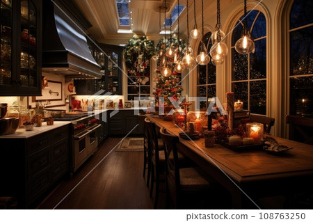 Living room decorate with Christmas festival. Generative AI 108763250