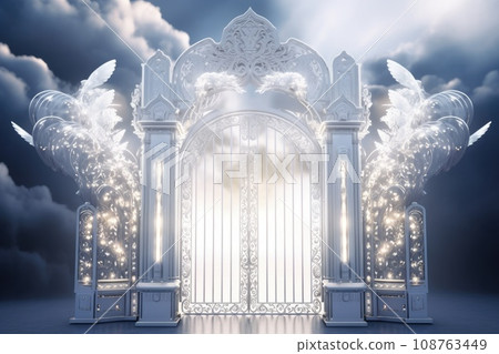 Warm and feel good heaven gate. Generative AI 108763449