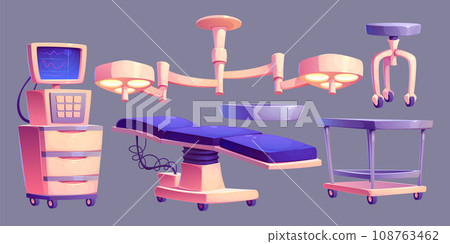 Surgery equipment set isolated on background 108763462