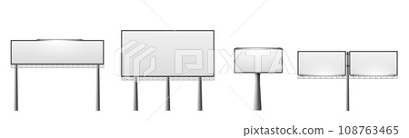 Street billboard mockup with blank banner and lamp 108763465